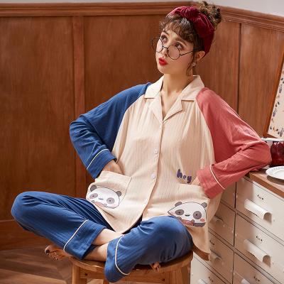 China Breathable Summer Cotton Pajamas Women PAJAMAS Long Wholesale 100 Organic Cotton Pajamas Sets Women for sale