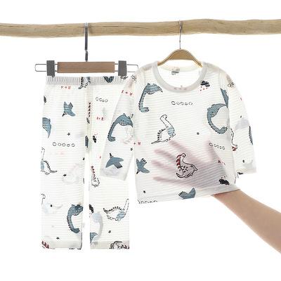 China New thermal children's pajamas spring summer long sleeved pure underwear lightly set 100 cotton boys and girls 2 piece set for sale