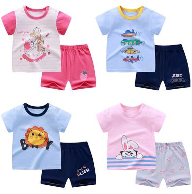 China Casual children's suit cotton girl's summer clothes boy's short-sleeved baby T-shirt baby clothes Korean children's clothing for sale