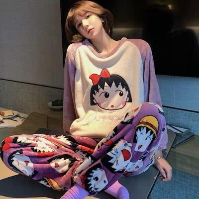 China Wholesale Cartoon Woman Designer Ladies Pajamas Women Warm Sleepwear Thermal For Winter for sale