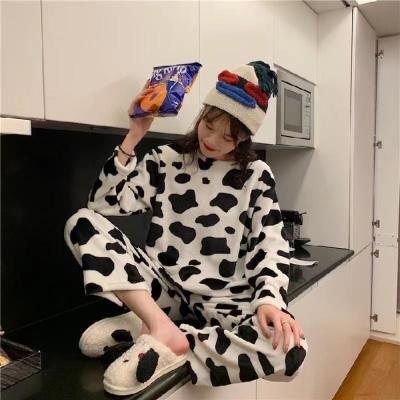 China Low Moq Winter Thermal Custom Women Plus Size Print Sleepwear Pajamas Girls Sleepwear for sale