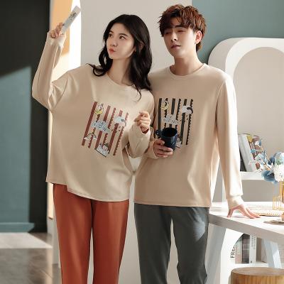 China New Hot Popular Long Sleeve Women's Pajamas Korean Women's TikTok Cotton Couples Thermal Hot Popular Women's Pajamas Big Size for sale