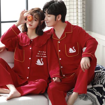 China Thermal 2022 New Design Women's 100% Cotton Sleepwear PAJAMAS Set Knitted Good Quality Couples Pajamas Set for sale