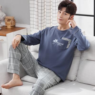 China Wholesale new QUICK DRY men's sleepwear pajamas set Korean big size long sleeve good quality cheap men's pajamas for sale