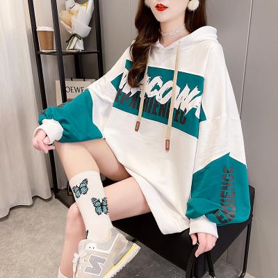 China Contrast korean letter jacket hooded sweater women's winter popular women's anti-pilling central institute of statistics sweater sweater women for sale