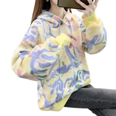 China Women's hoodies long large loose thick warm plush new women's hooded sweater anti-pilling popular winter warm CIA for sale