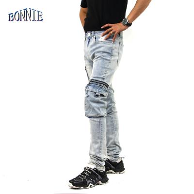 China Wholesale Back Cargo Private Zippers Pocket Design Mens Jeans Viable for sale