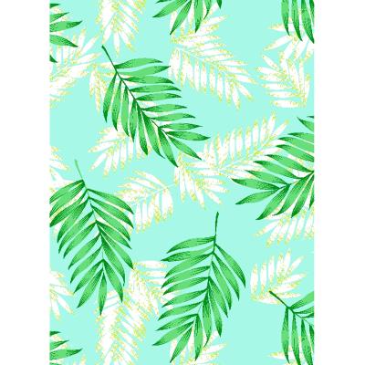 China Custom Cotton Print Fabric with Green Leaf Digital Printing Customized Satin Craft for Patchwork Sewing DIY Material for sale