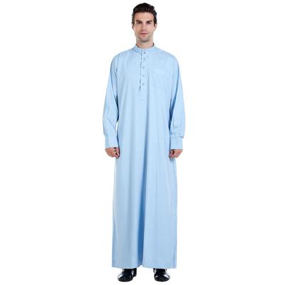 China New Middle Eastern Muslim Dubai Alaseel Saudi Arabic Thobe Long Dress For Muslim Men 52-58/56-62 for sale