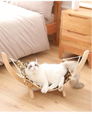 China Breathable Pet Products Swing Solid Wood Cat and Dog Bed Hammock Kennel Dog Cat Swing for sale