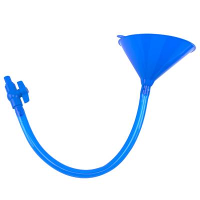 China PP+PVC Beer Drinking Funnel Blue Beer Funnel For Beer Pong Party Game Single Hose Plastics Custom for sale