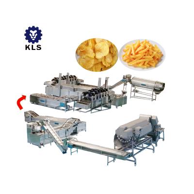 China food & Beverage plant KLS low cost automatic potato peeling machine french fries processing machine potato chips making plant for sale