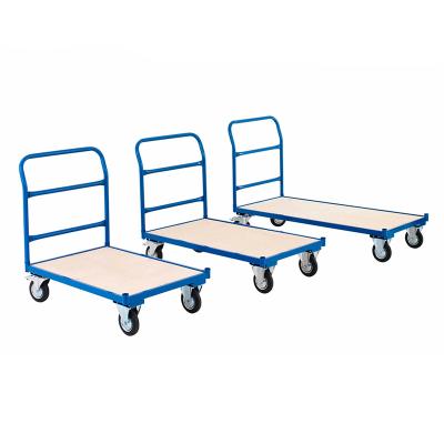 China Dismantled Warehouse Handling Heavy Duty Transport Metal Platform 600kg Trolley for sale