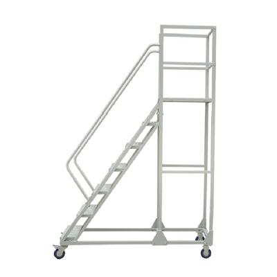 China Folding Ladders Warehouse Use Large Working Platform 6 Step Steel Safety Cargo Movable Ladder for sale