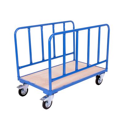 China Warehouse Material Handling Carbon Steel Panel Disassembled Platform Trolley With 2 Sides for sale