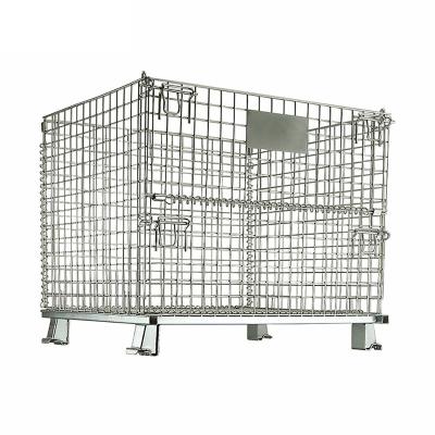 China Foldable Warehouse Bulk Storage Stacking 800x1200 Galvanized Wire Mesh Container for sale