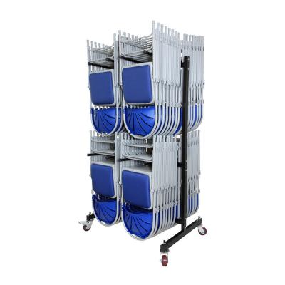 China Disassembled High Warehouse Double Height 2 Tiers Hanging Folding Chair Trolley for sale