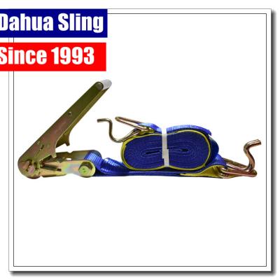 China Lockable Vehicle Tie Down Straps , 75mm X 9mtr Trailer Ratchet Straps for sale