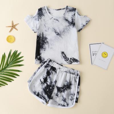 China New casual arrives baby summer clothes girls tie dye top and shorts set girls summer dress set for sale