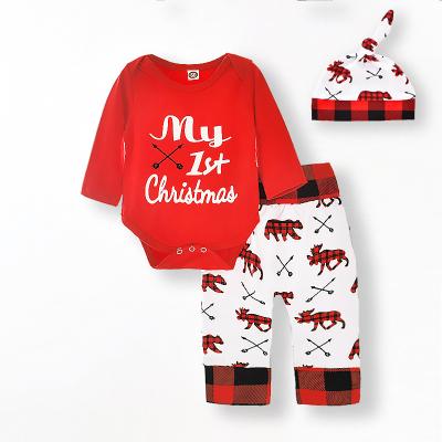 China Lovely High Quality Baby Romper Sets Baby Girl Dressing Sets Christmas Series Baby Clothes for sale