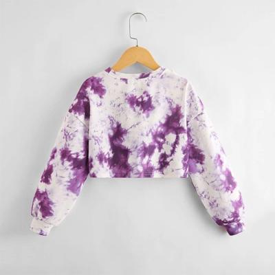 China 2021 New Release Tie Dye Crewneck Girl QUICK DRY Custom Skin-Friendly Hoodies and Sweatshirts for sale