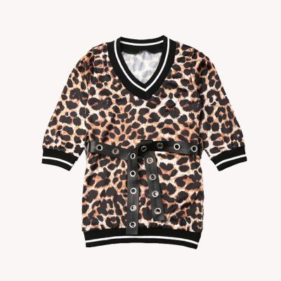 China Breathable Clothes For Girls Kids Baby Long Sleeved Leopard Print Girls' Dresses for sale