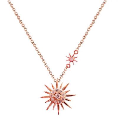 China Hot Selling Wholesale Casual/Sporty Clavicle Chain Necklace Women Rose Gold Sun Flower Girl Plated Jewelry Set for sale