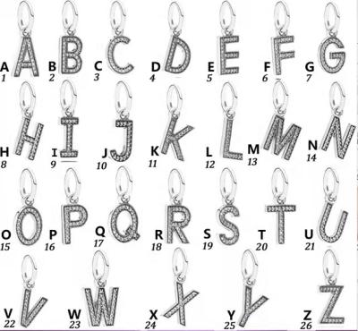 China CLASSIC Bracelets Silver Jewelry 925 Resin Letter Charm Pendants Sterling Making Necklace Charm for sale