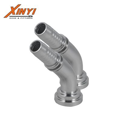 China Construction Machinery 87341 Series Carbon Steel 45 Degree SAE Flange 3000 PSI Code 61 L.T Hydraulic Pipe Elbow Fittings for sale