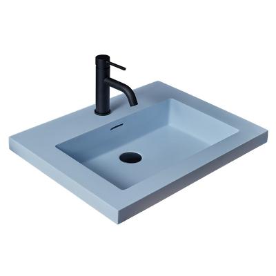 China 2021 Eco-friendly New Solid Outdoor Artificial Stone Hand Lavatory Table Countertop Basin Bathroom Hand Washing Art Basin for sale