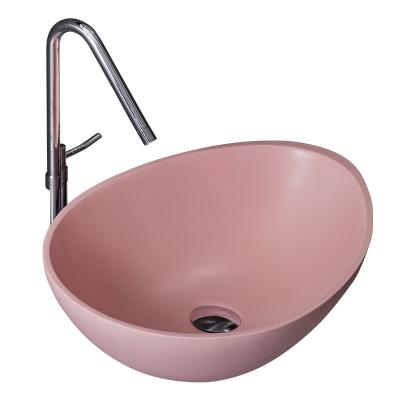 China 2021 Eco-friendly New Bathroom Sink Artificial Stone Hand Wash Art Basin Table Counter Top Art Basin Color Art Wash for sale