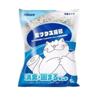 China 6L*6 Stocked Bags/Box Clumping Bentonite Instant Toilet Disinfection And Deodorization Pet Cat Litter for sale