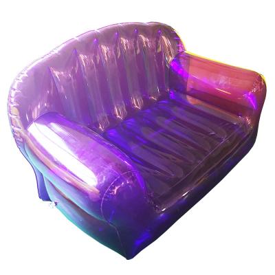 China PVC Foldable Inflatable Sofa Chair Transparent Inflatable Double Seat Intex Inflatable Lounge With Air Sofa Bed for sale