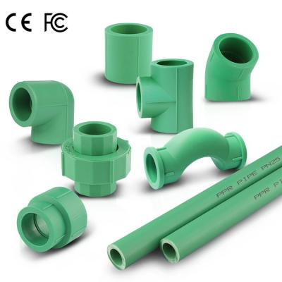 China Corrosion Resistant Ppr Pipe Fitting High Quality Name And Sizes Elbow Tee Ppr Plastic Pipe Fitting for sale