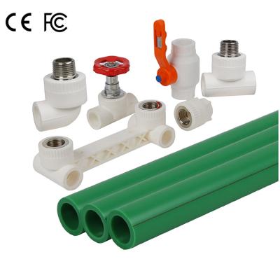 China Anti-Corrosion Plastic Pipe Fittings Plumbing PPR Materials 90 Degree Reducing Elbow Cold and Hot Water for sale