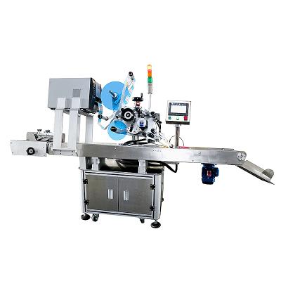 China CLOTHING Automatic Flat Adhesive Labeling Machine With Printer / Label Applicator Code Paging for sale