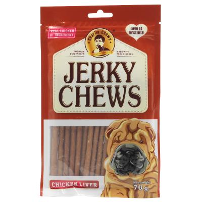 China Viable Jerky Dog Treats Chicken Liver Flavor Dog Snacks 70g/color bag for sale