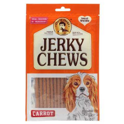 China Viable Treat Dog Jerky Dog Chicken Jerky Treats Carrot Flavor 70g/color bag for sale