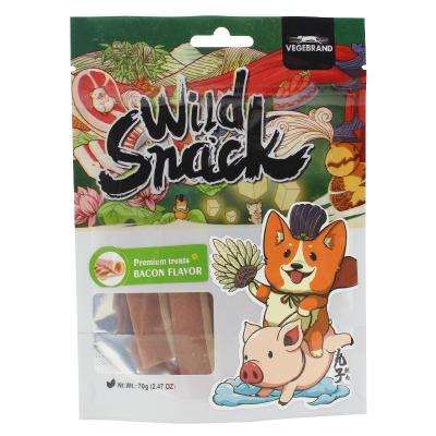 China Viable Dog Bone Chew Bacon Flavor Dog Treats 70g/color bag All-Season for sale