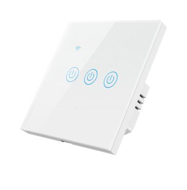 China UK Standard 600W 3 Gang 2 Way Smart Touch Switches Electric Wifi Switch for sale