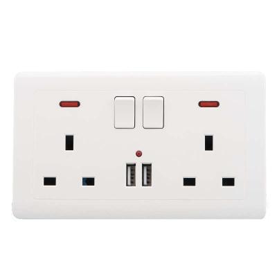 China Other 13A Wall Switch And Socket UK Standard PC 86 Type With UK USB Wall Socket With Switch Power Hong Kong Plug for sale