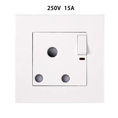 China Other 15A South Africa Round Wall Switch Socket Panel 86 Hole India Socket Panel 3 Pin Switch Power Strip for sale