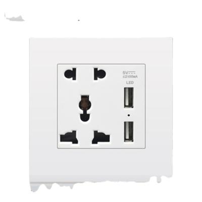 China African Multi-Functional Global Plug-in Panel Wall Socket 2 Pin Switch Socket 2 Other Hole African Wall Socket for sale