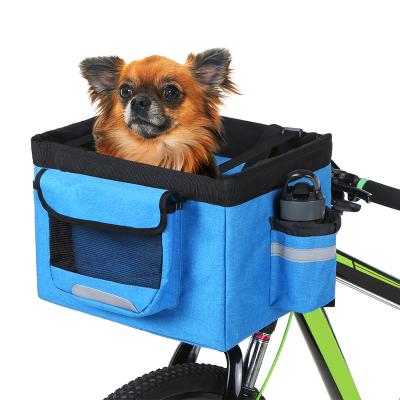 China Durable Folding Bicycle Front Basket Pet Dog Carrier Custom Logo Eco-Friendly Waterproof Bicycle Basket For for sale