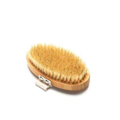 China All Natural Sisal Bristle Dry Skin Bath Body Bamboo Brush With Strap for sale