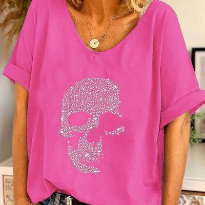 China Anti-Wrinkle 2021 Loose Printed Plus Size T Shirt Women for sale