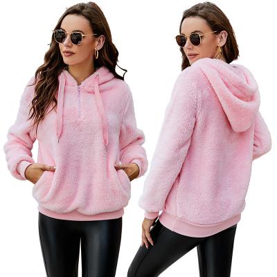 China Winter Anti-Wrinkle Zipper Hooded Collar Long Sleeve Solid Women's Sweater Sweater Coat for sale