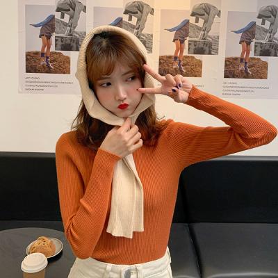 China Autumn/winter 2021 loose mid-neck long-sleeved slim fit high neck shirt Korean half push-up sweater sweater for sale