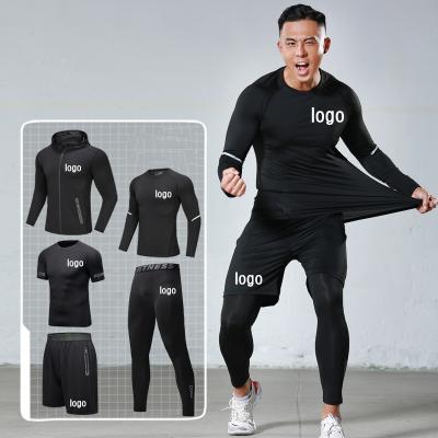 China Winter Breathable Quick Dry Running Clothes Men's Basketball Outdoor Sportswear Gym Clothing Five Piece Set for sale