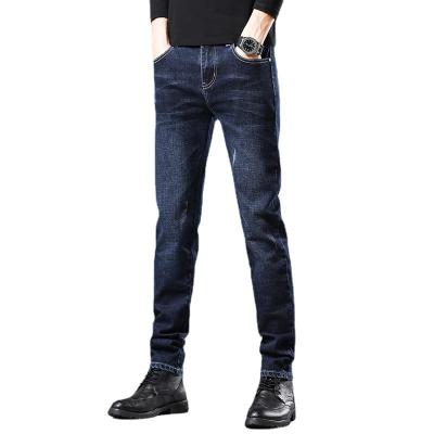 China QUICK DRY men's jeans 2021 summer denim pants slim straight dark blue regular comfortable men's jeans long trousers for sale